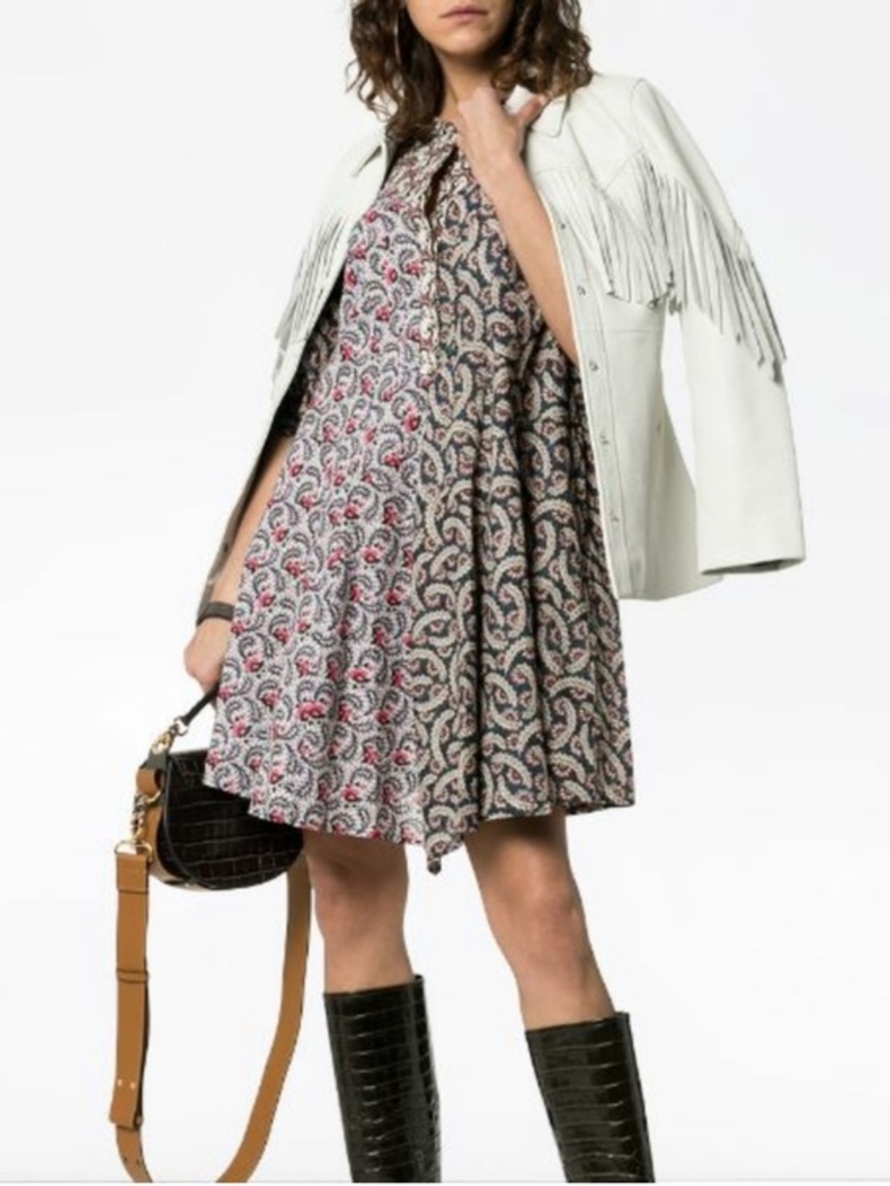 Isabel Marant Étoile Lissande Contrast Print Dress size 44 US Large